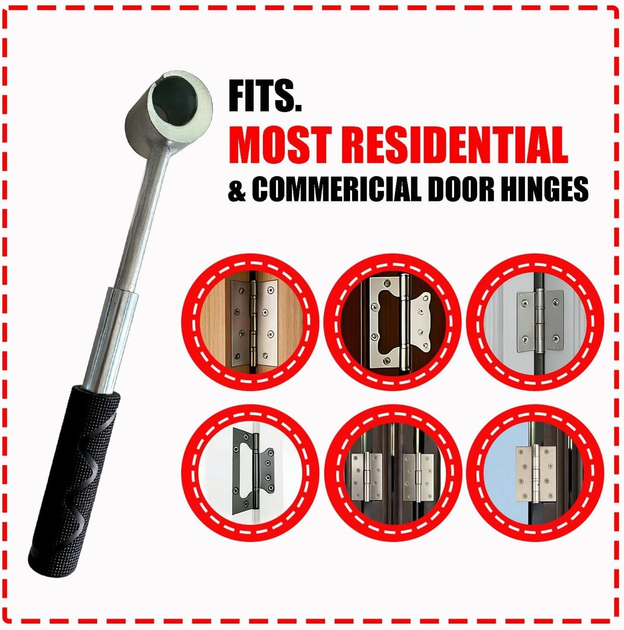 Door Hinge Adjustment Tool, 6 in 1 Toolkit Door Hinge Repair With Box,Hinge Adjuster Tool, Hinge Gap Adjustment Wrench Tool Set, Hinge Bender Tool, 6 Replaceable Heads Sagging Door Hinge