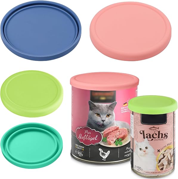 webake Silikondeckel in 2 Formaten für Dosen, 4 Stück
