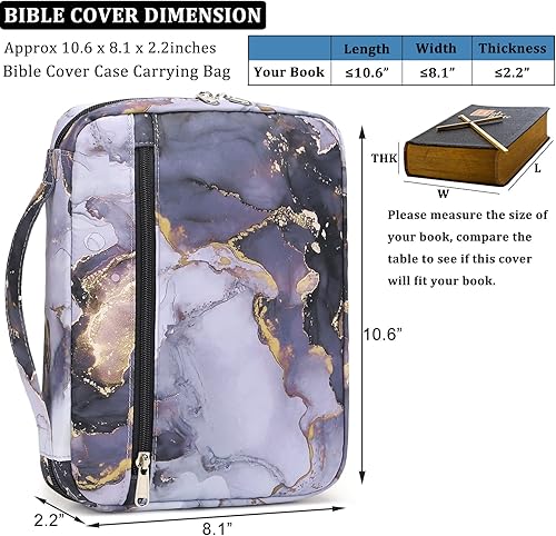 Miniatura 3 de Funda para la Biblia para adolescentes, niñas, niños, funda de transporte para libros, bolsa de iglesia, bolsa protectora para la Biblia con asa y