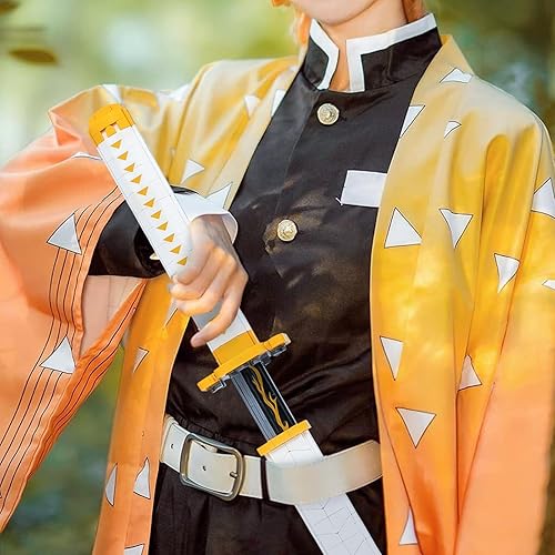 Miniatura 4 de VIOSEBN Agatsuma Zenitsu - Juego de bloques de construcción de espada de anime para cosplay con vaina y soporte, kit de construcción de espada