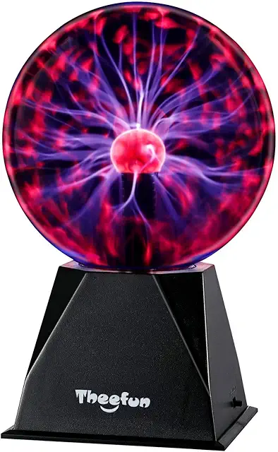 Lampe à Plasma Theefun 6 Pouces - Boule Magique Interactive Rouge