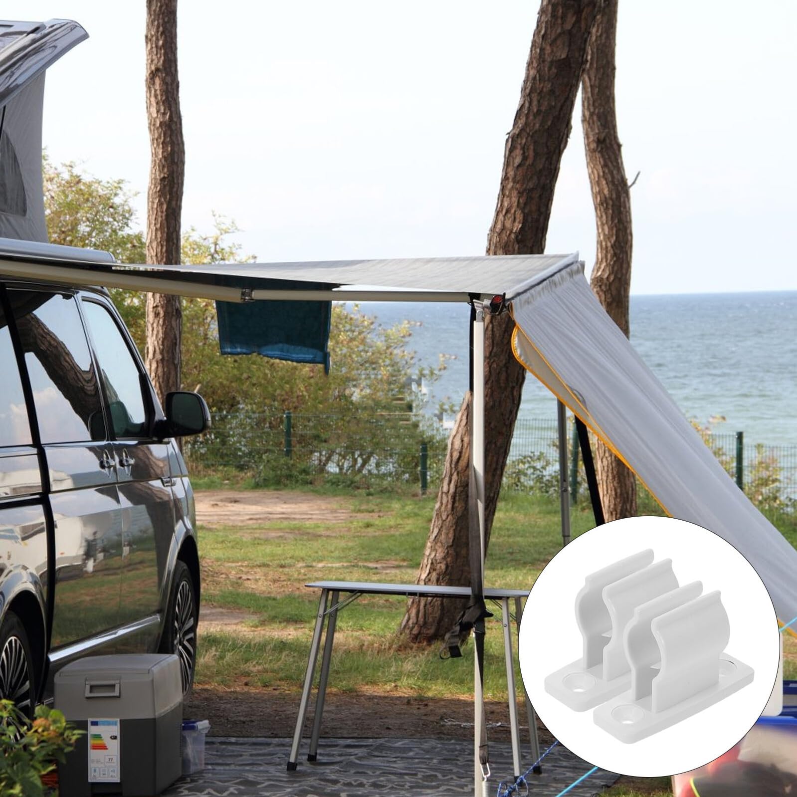 Cabilock 2pezzi Supporto Staffa Copertura da Sole Esterna per Camper Base di Montaggio per Copertura da Sole per Roulotte Parti di Montaggio per Braccio per Camper