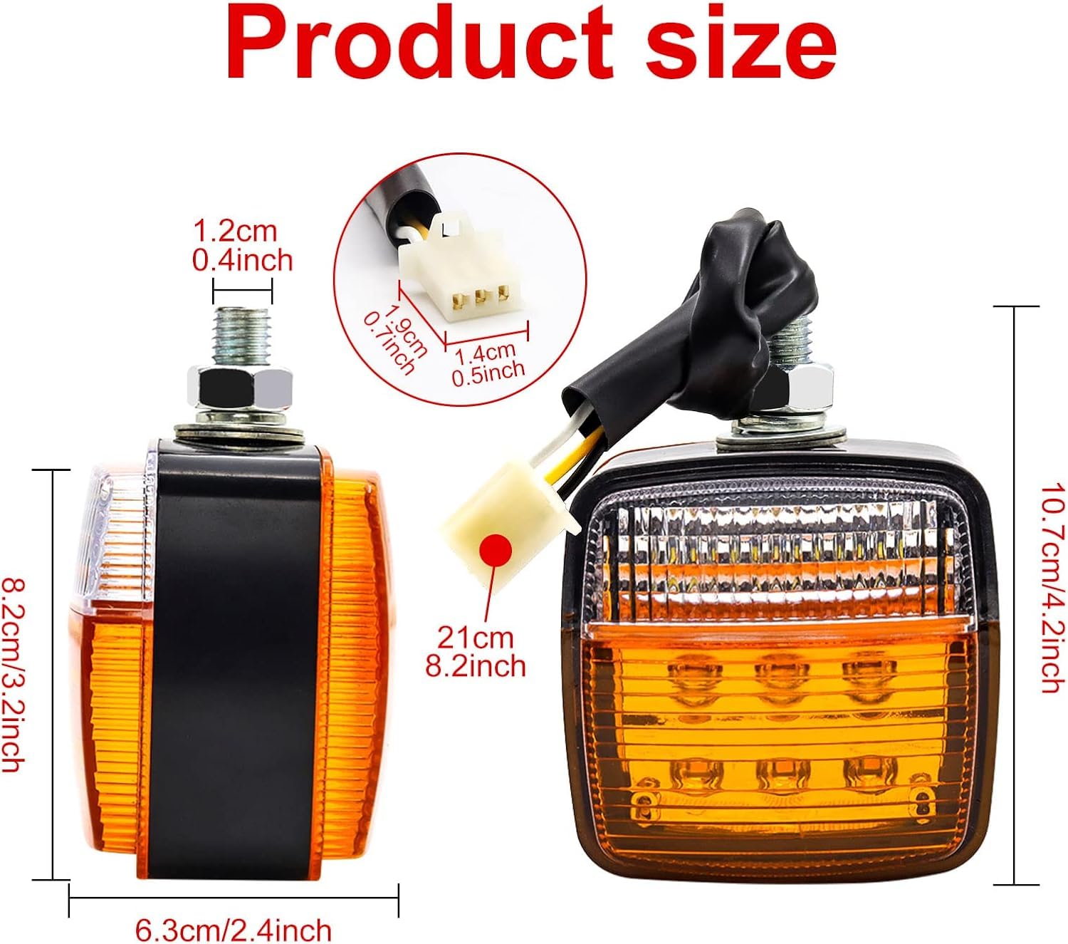 2 luci posteriori bifacciali per camion, rimorchio, stop, indicatori di direzione, luci di posizione dei freni, LED ambra/bianco 12V per camion, roulotte, furgoni, barche