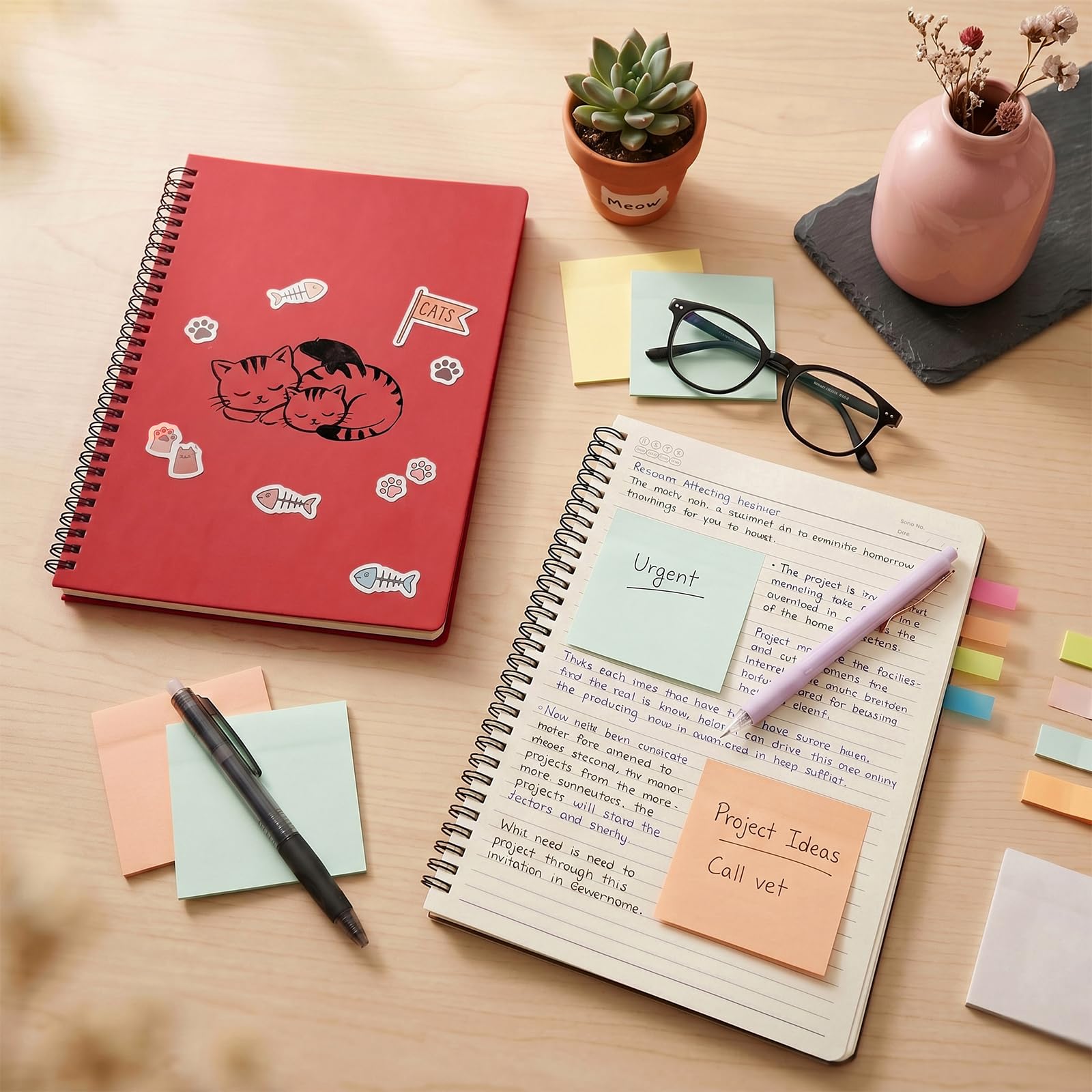 EUSOAR Quaderni per lavoro, 6 confezioni da 18,5 x 25,9 cm, B5, a righe, rosso, a righe, 120 pagine/60 fogli, piccoli quaderni a spirale per affari, diario, blocco note per lavoro, scuola