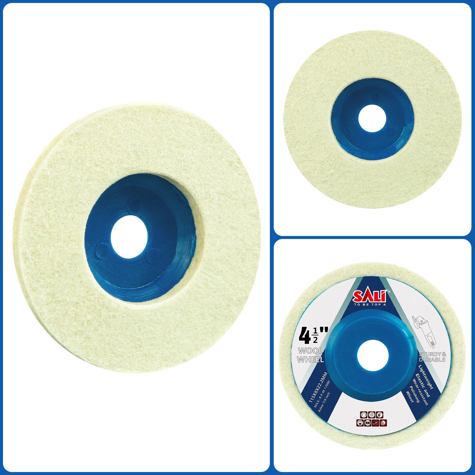 Wool Felt Polishing Wheels - For Angle Grinder -4 Wool Felt Polishing Wheels - For Angle Grinder -4