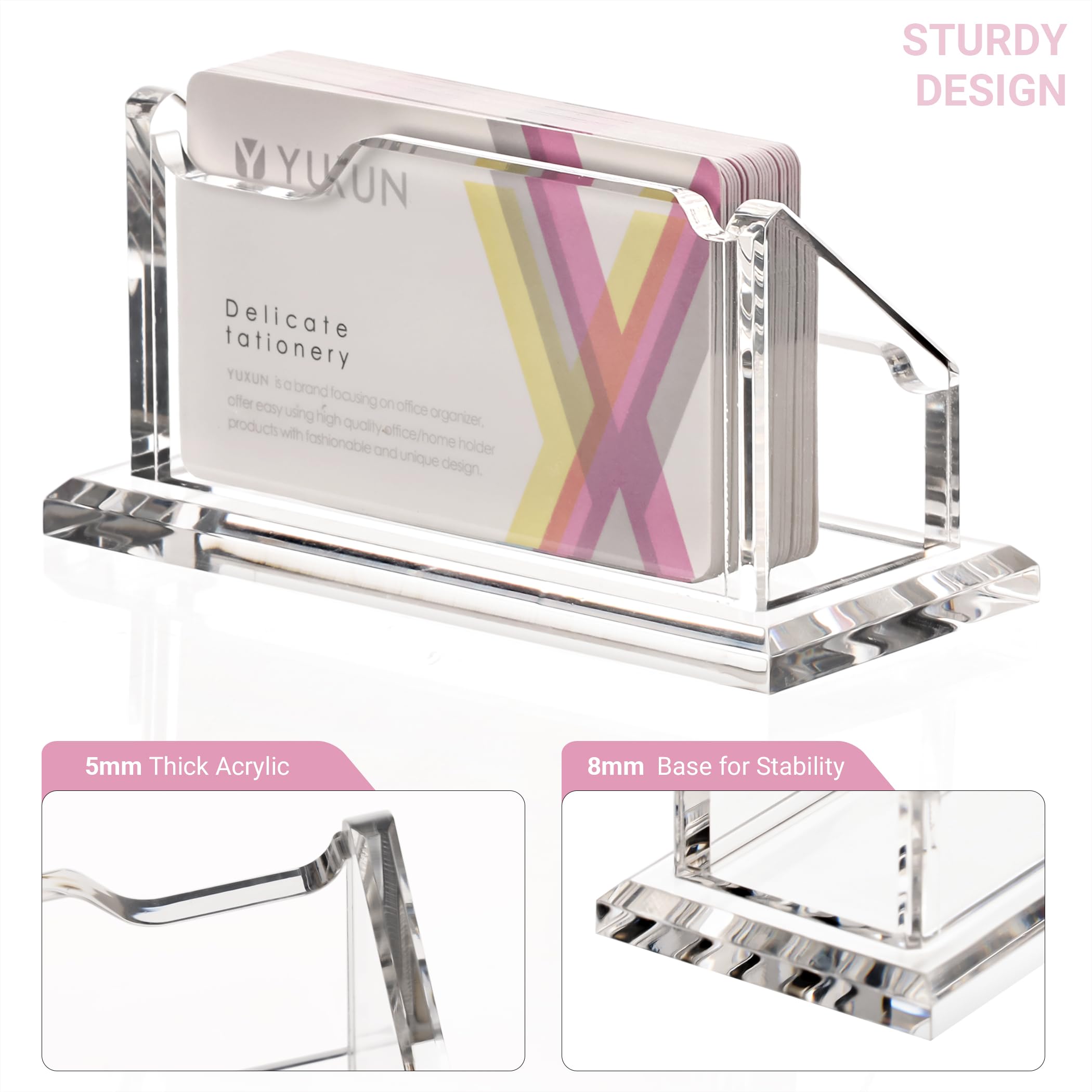 Clear Acrylic Business Card Holder - Desk Organizer -4 Clear Acrylic Business Card Holder - Desk Organizer -4
