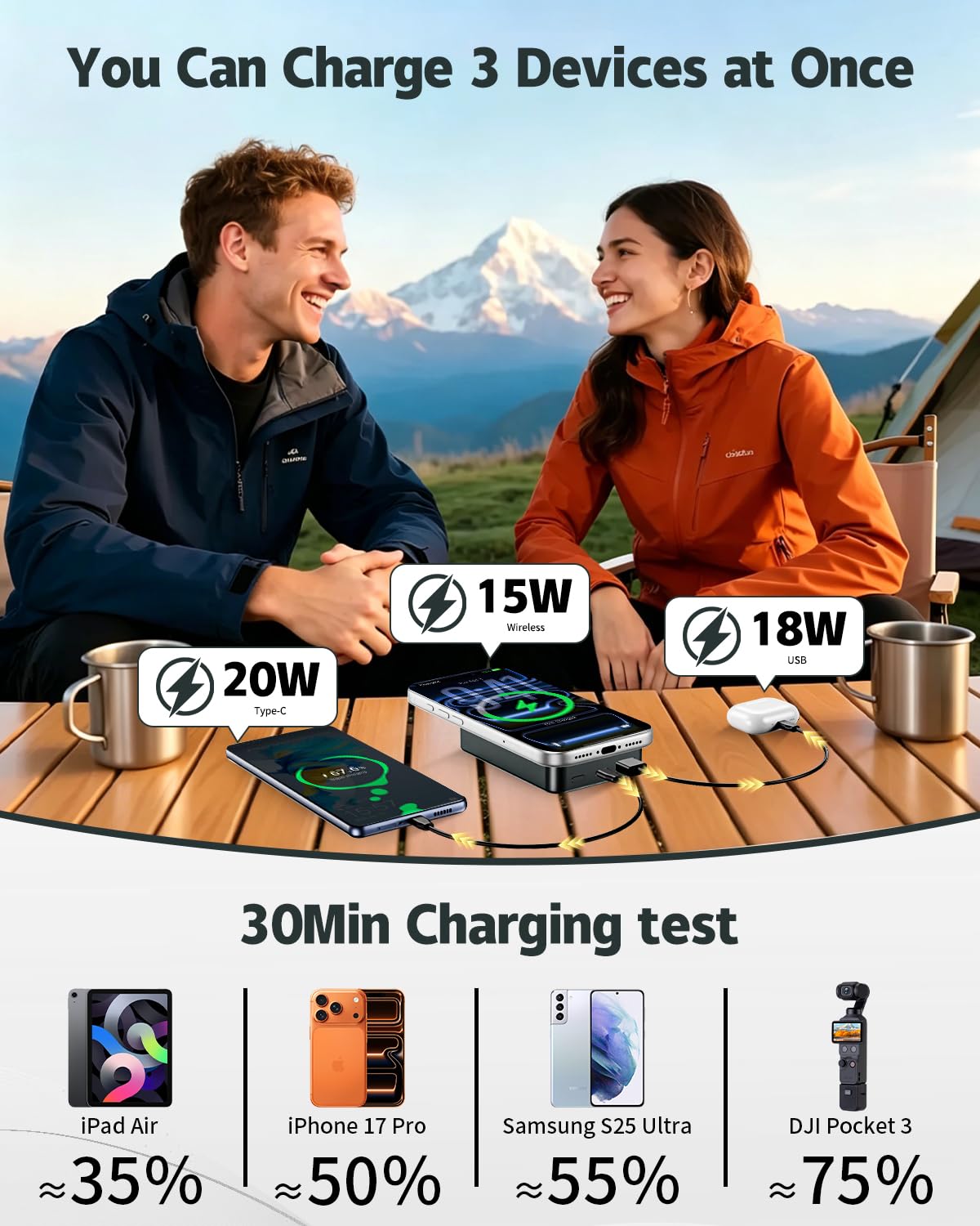 Batterie externe magnétique 26 800 mAh pour chargeur portable Magsafe, alliage d'aluminium, grande capacité 20 W, USB-C in&out, chargement rapide sans fil pour iPhone 17/16/15/14/13/12, gris