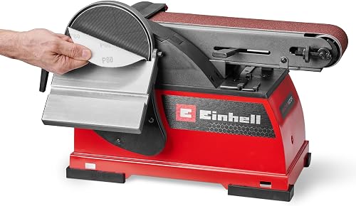 Einhell Vertical Belt and disc Grinding Machine TE-US 400 (400 W, Ø 150 mm Sanding Dish, 100 x 914 mm Sanding Belt, 348 m/min max. Sanding Belt Speed, incl. Accessories) - 4