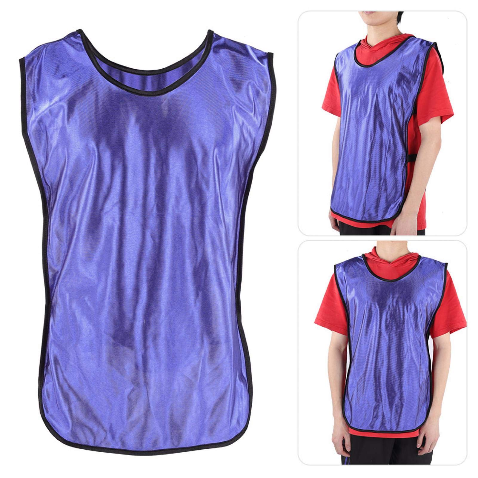 Gilet da Allenamento per Adulti Viola 12 Pezzi in Nylon per Allenamento di Squadra, Taglia Libera per Il Calcio e Il Basket Fitness