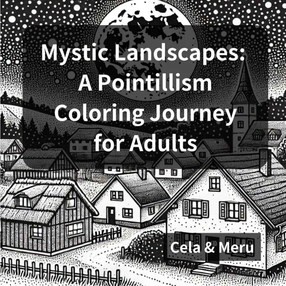 Mystic Landscapes: A Pointillism Coloring Journey for Adults