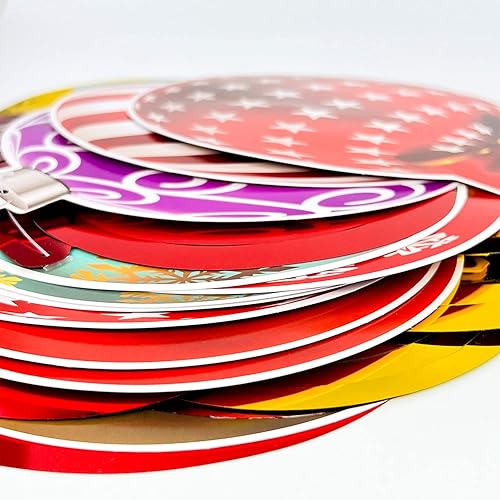 Miniatura 6 de Decoraciones navideñas colgantes de techo (30 piezas totalmente montadas), bolas de árbol de Navidad, remolinos recortados para fiesta de Navidad,