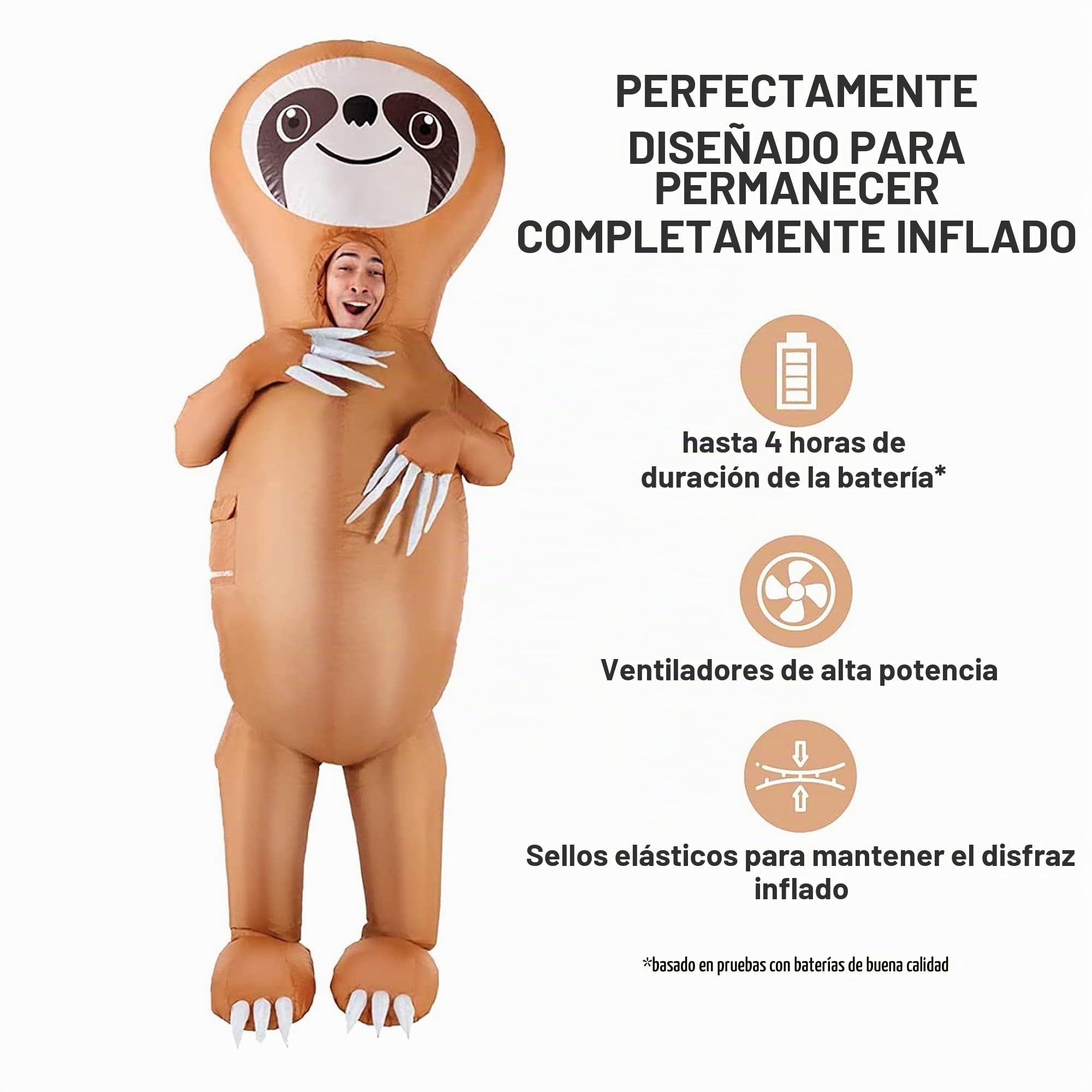 Morph Disfraz Hinchable Oso Perezoso Adulto, Disfraces Animales para Carnaval y Halloween, Talla única
