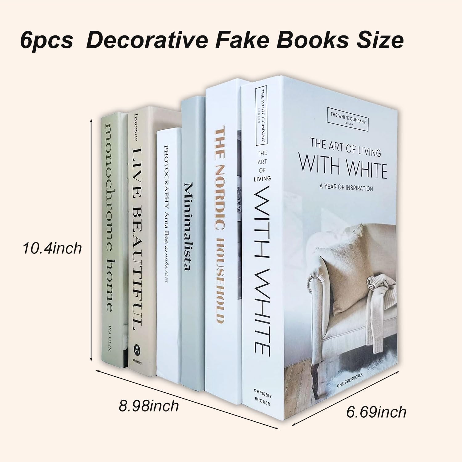 HMMSTR 6 PCS DIY Faux Books for Decoration, Designer Luxury Modern Fake Decorative Books for Shelves Living Room Decorative Objects Entry Decor, Home Bookshelf Decor Coffee Table Stacked Books