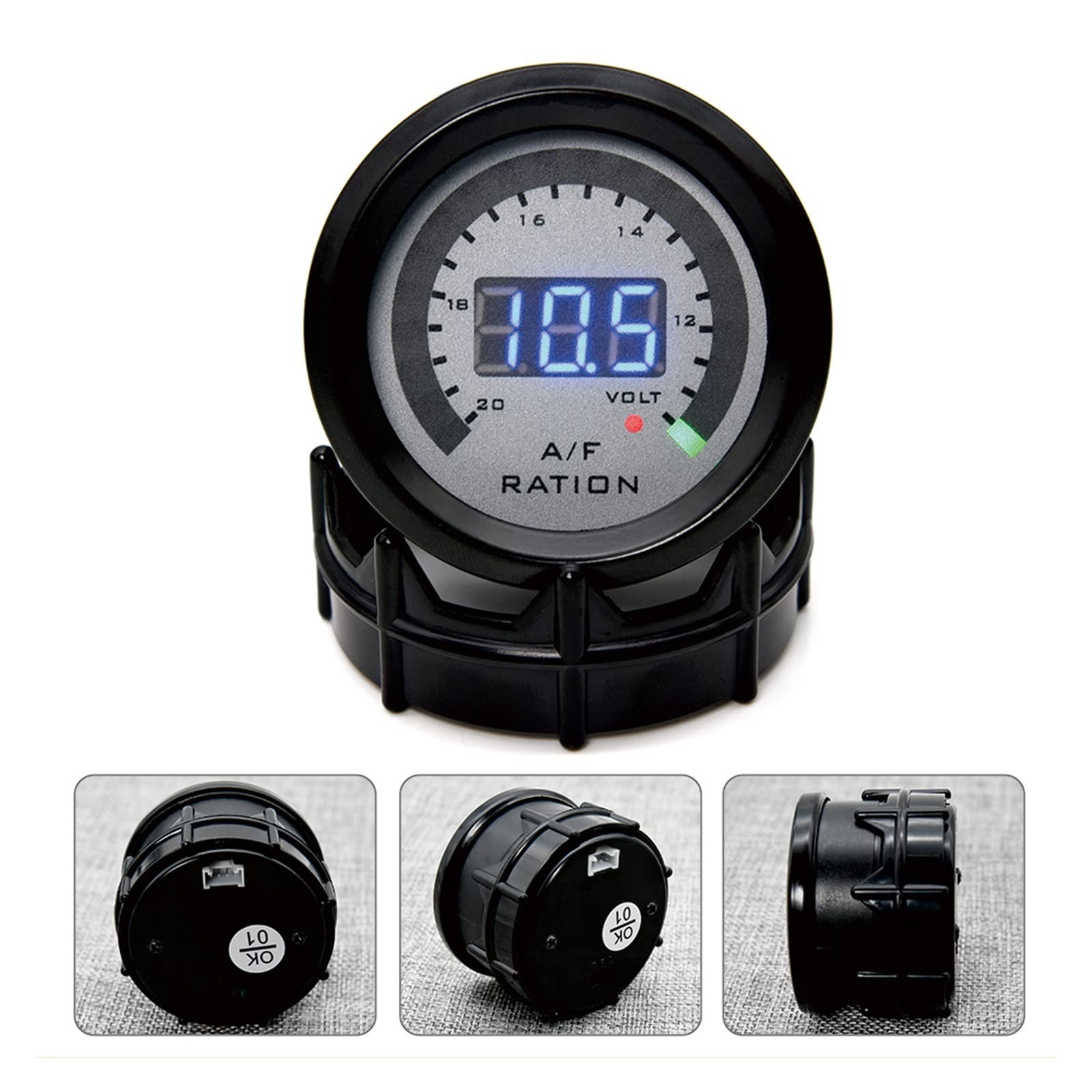 Miernik poziomu cieczy, 52mm wskaźnik stosunku paliwa do powietrza LED cyfrowy wyświetlacz wąskopasmowy O2 czujnik tlenu miernik samochodowy dla 12V samochód wyścigowy wskaźnik samochodowy(4)