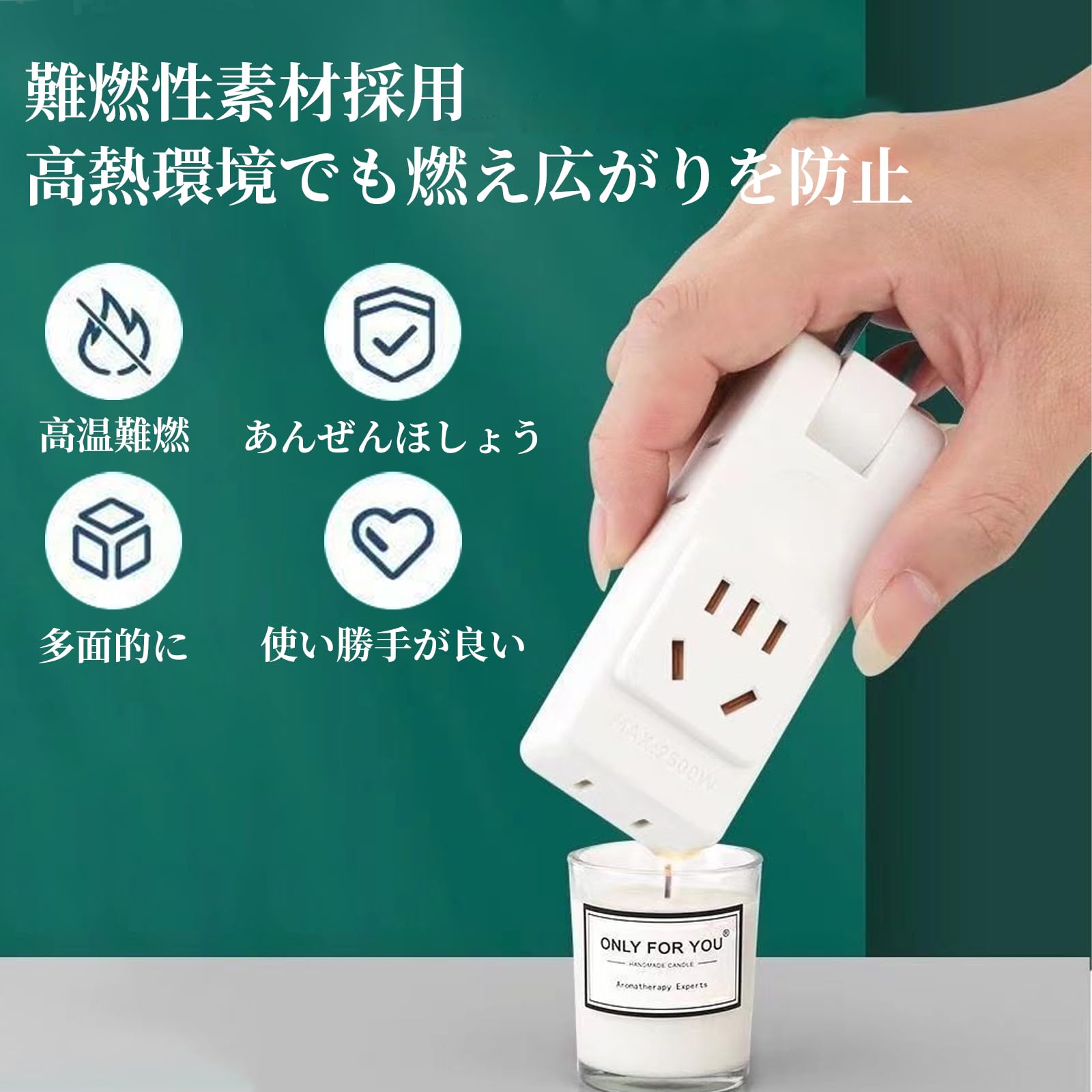 Amazon.co.jp: 億兆堂 分岐コンセント 4個AC口 電源タップ 180°回転