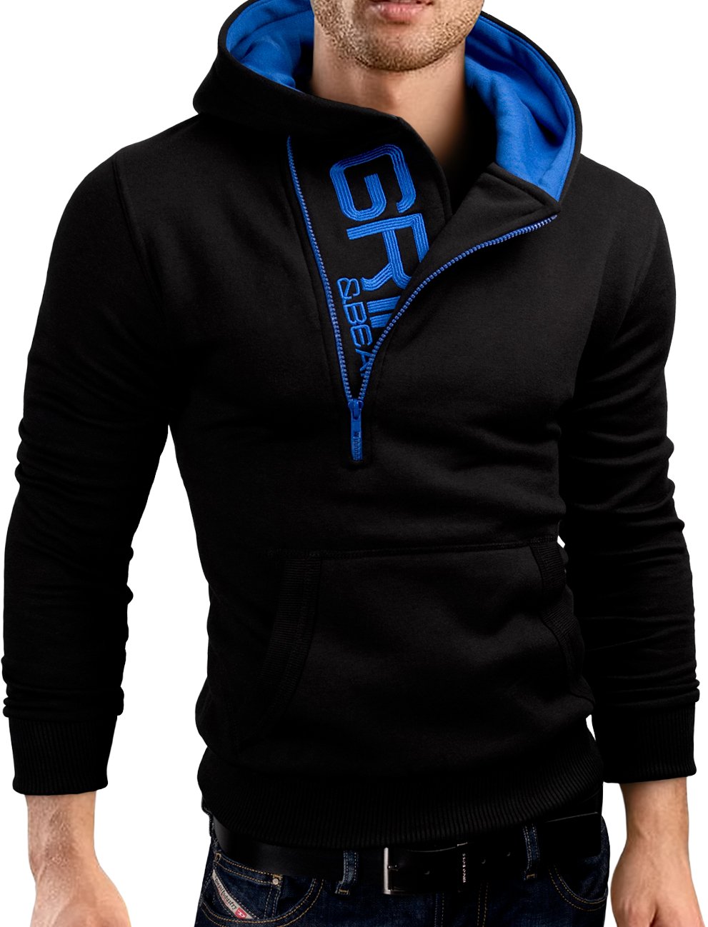 Grin&Bear Felpa con Cappuccio Uomo Slim Fit Sweatshirt GEC401