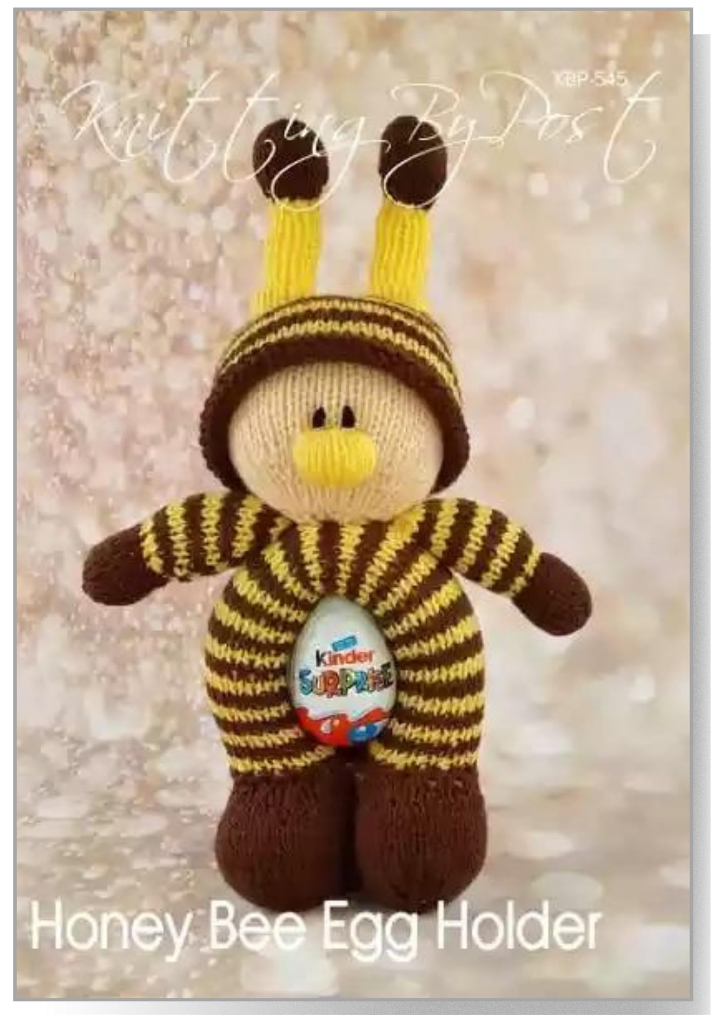 Knitting By Post Brown, Yellow Knitting Pattern Leaflet For A Honey Bee Egg Holder Easter Animal Soft Toy A5 Leaflet