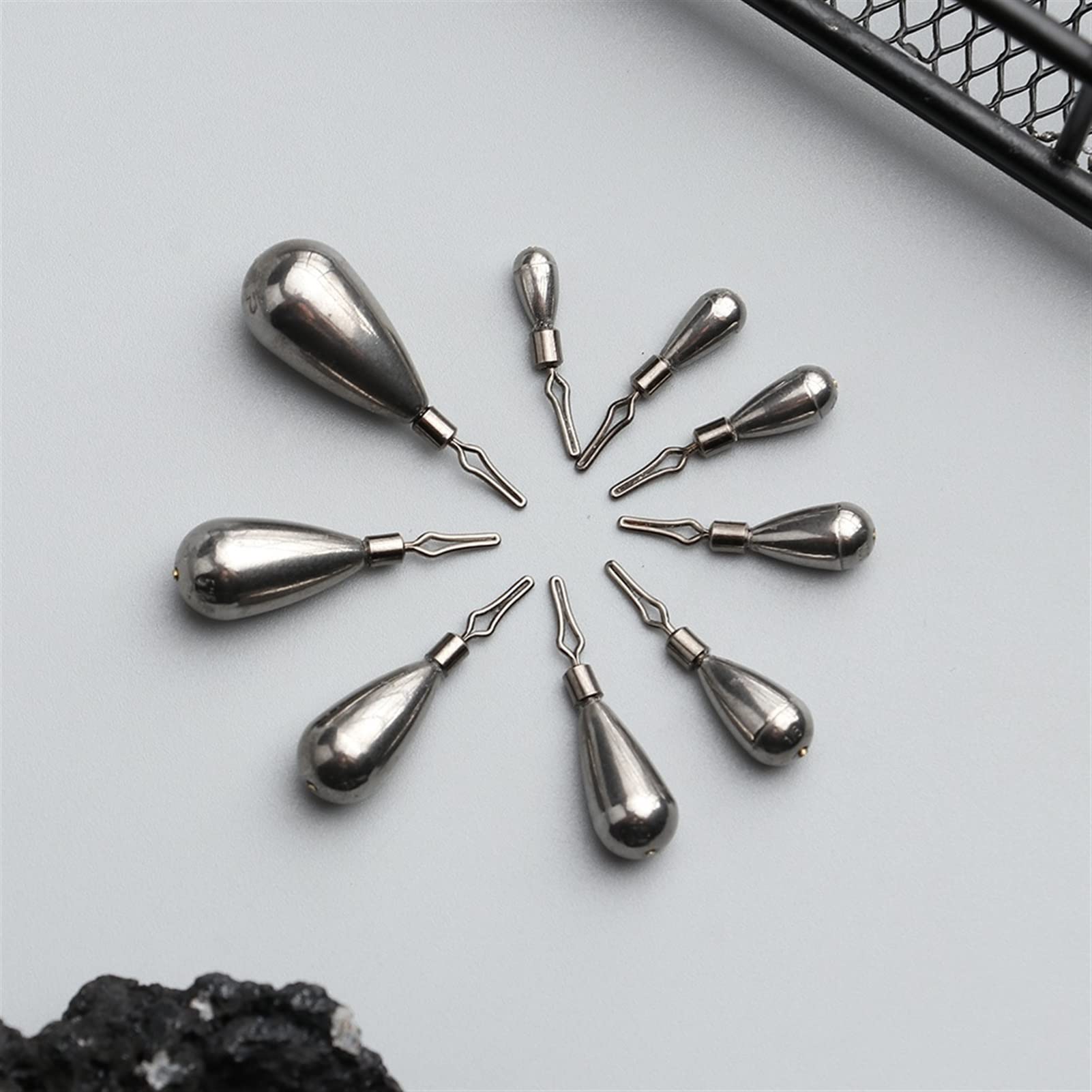 5 sztuk Tungsten Drop-Shot Sinker z krętlikiem 0,9-14g Kropla deszczu Ciężarki do obciążników wędkarskich Akcesoria wędkarskie z główką jigową Wędkarstwo przydenne