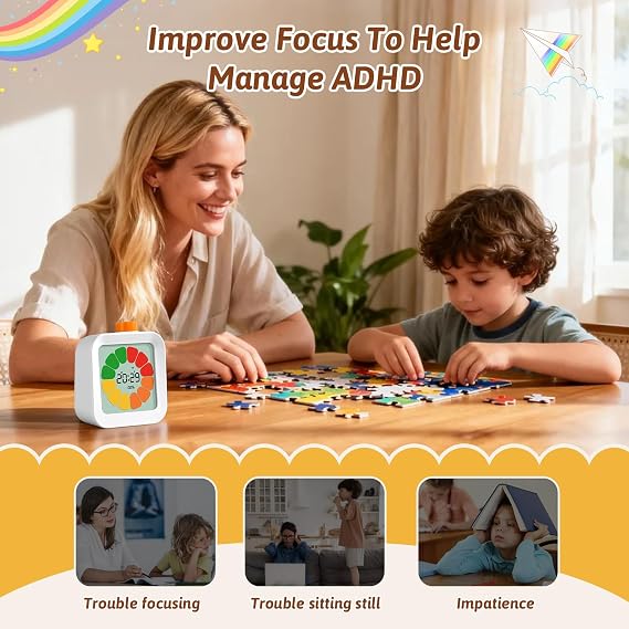 EooCoo Visual Timer for Kids, 99-Min Countdown Timer, Color Petal Progress | Kids Time Management Tools with Silent Operation, Pomodoro Timer for School, Office, Kitchen and Home, School Gift for Kids