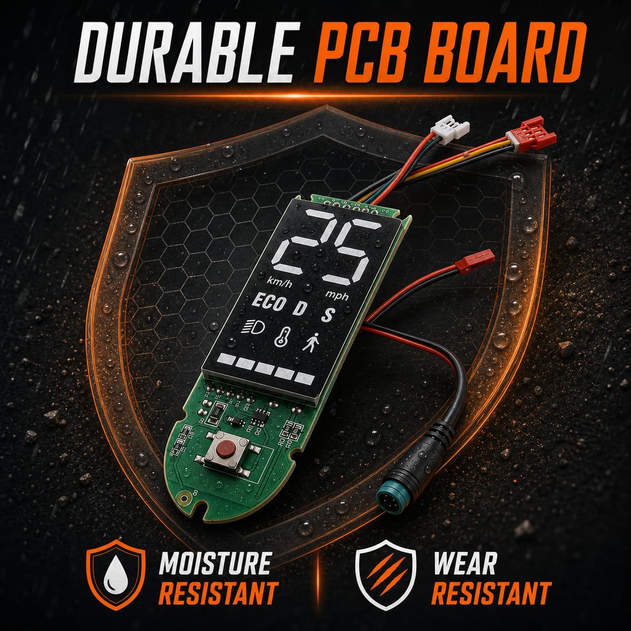 Electric Scooter Dashboard Circuit Board Replacement for 8.5-10in Scooters | Real-Time Speed & Battery Display, Broad 8.5-10 Inch Compatibility, Waterproof PCB Clear Display for Scooter Repair