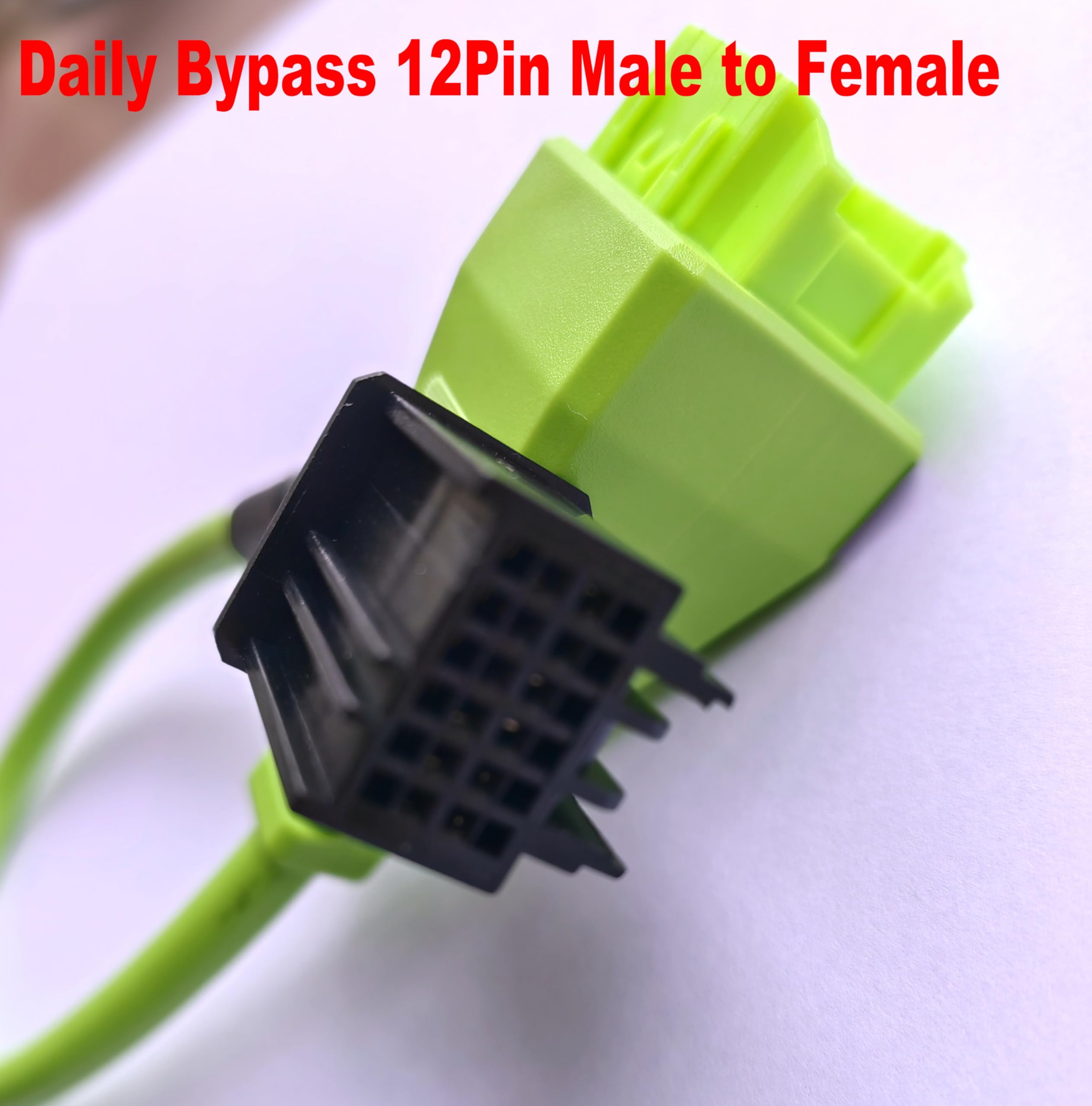 Adattatore Giornaliero del Gateway di Sicurezza del Cavo di Bypass del Dongle,12Pin Maschio a 12Pin Femmina OBD Cavo Diagnostico 35cm Verde