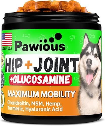 Masticables de cadera y articulaciones para perros - Glucosamina para perros - Alivio del dolor en las articulaciones del perro - Condroitina, MSM,