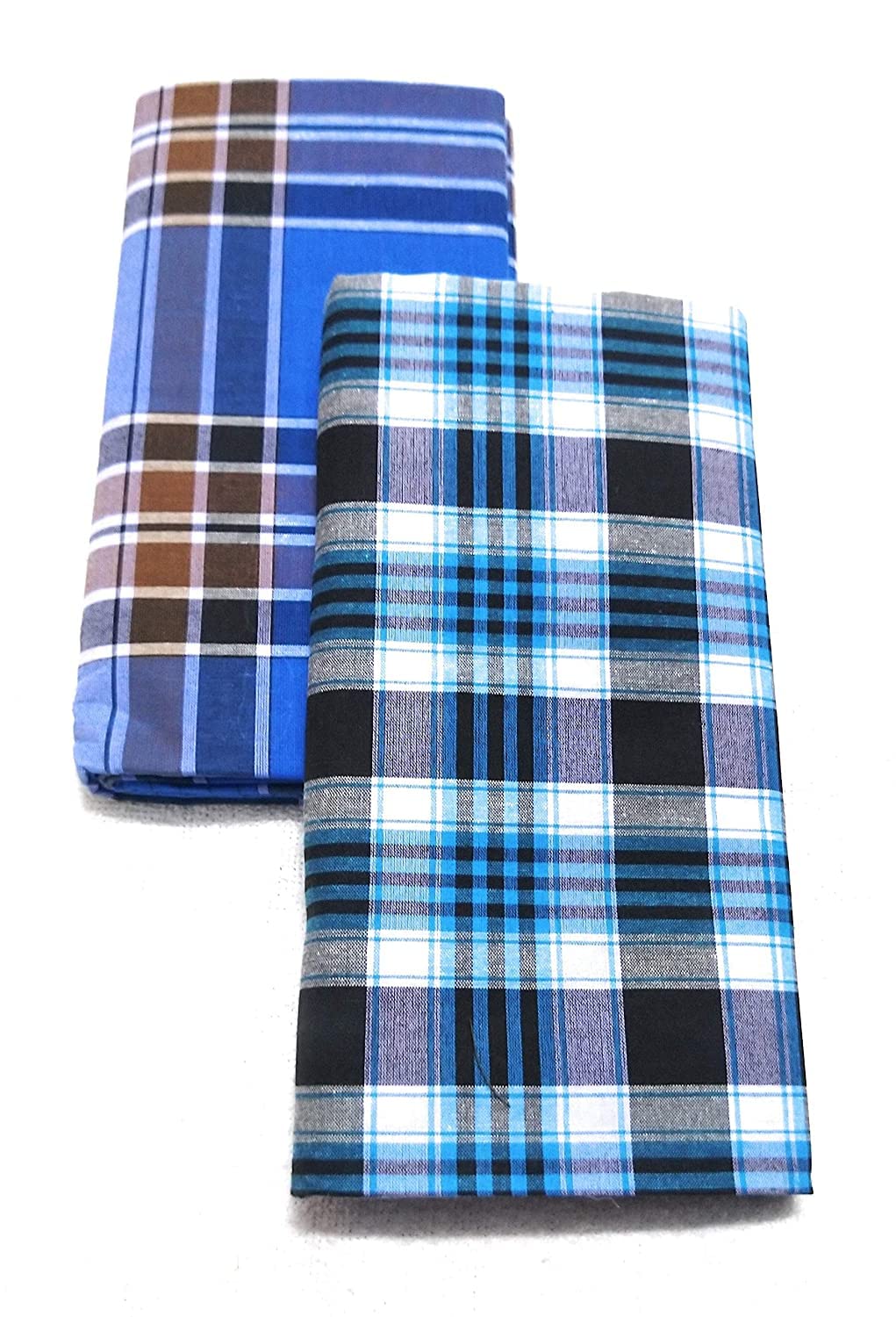 100% Pure Cotton Lungi's for Men Set of 2 piece Multi Colour Assorted Checks or Colour 2Mts-image-26