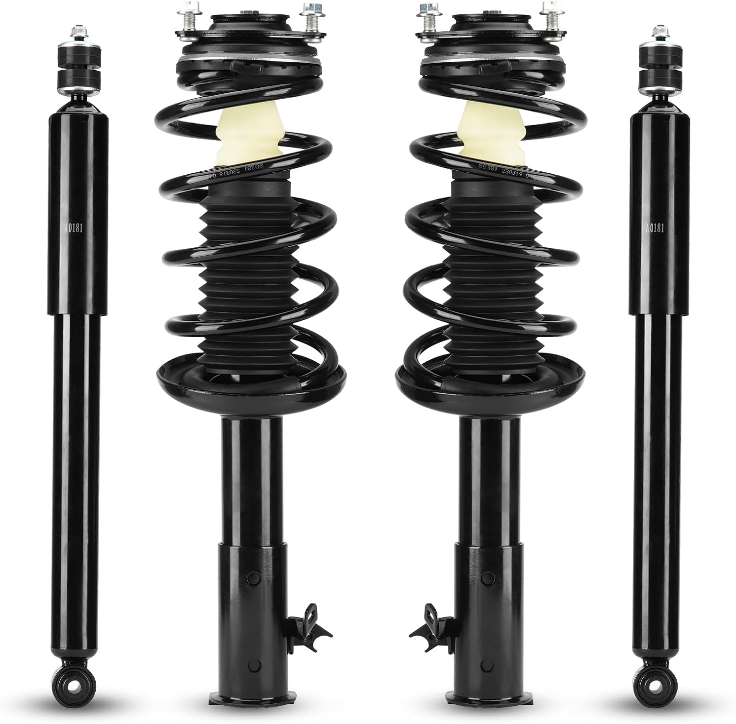 Rear & Front Struts Shocks w/Coil Springs for 2006-2011 Honda Civic ONLY Sedan 1.3L 1.8L / Acura CSX ONLY Sedan 2.0L, Strut Shock Absorbers Assembly 2007 2008 2009 2010 (Fits 172287 172286 5609)