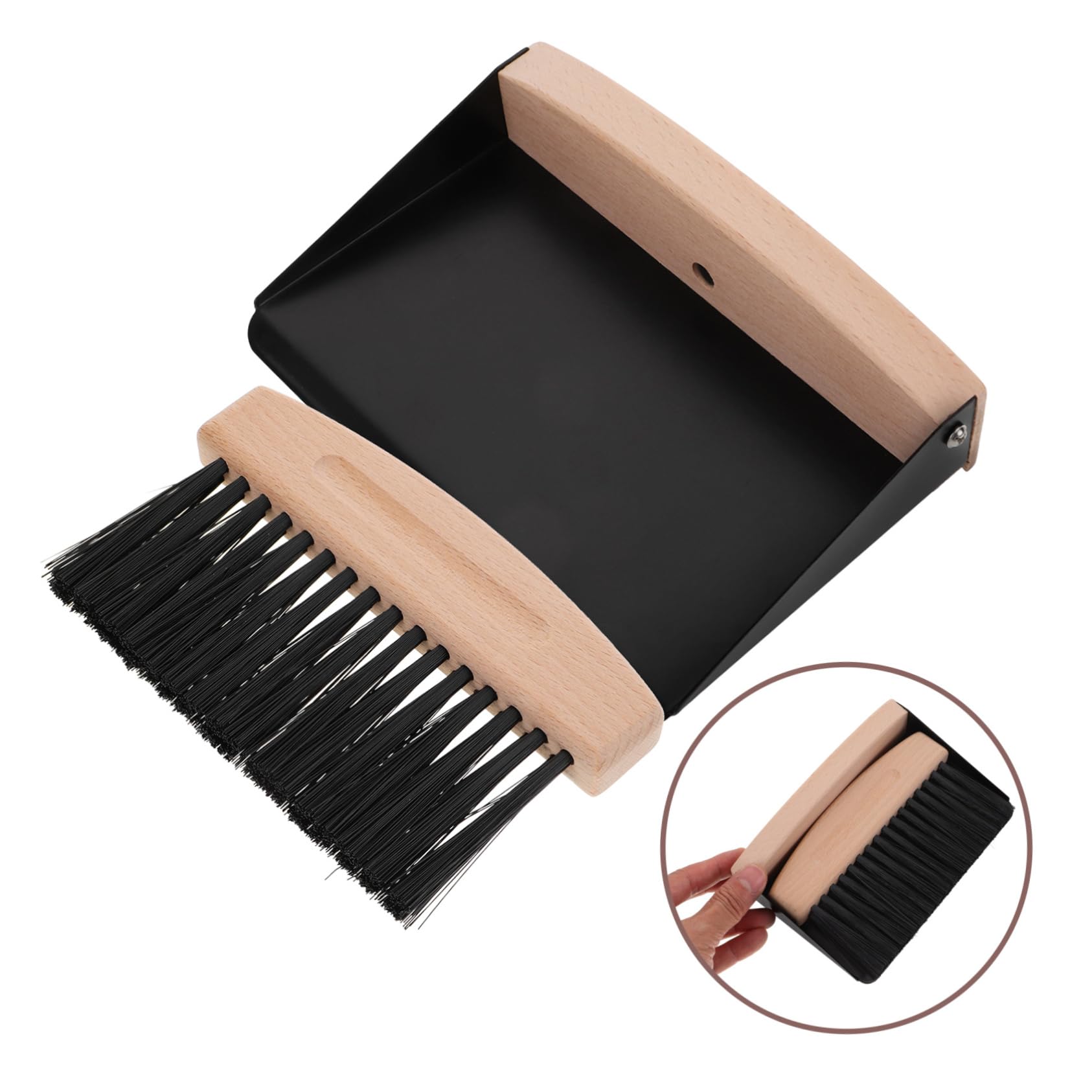 GAROZATION 1 Set Broom Dustpan Set Clean Small Brush and Dustpan Key Board Dustpan Office Compact Dust Pan Brushes Desk Broom Desktop Brush Sweeping Counter Duster Table Supplies Black Magnet