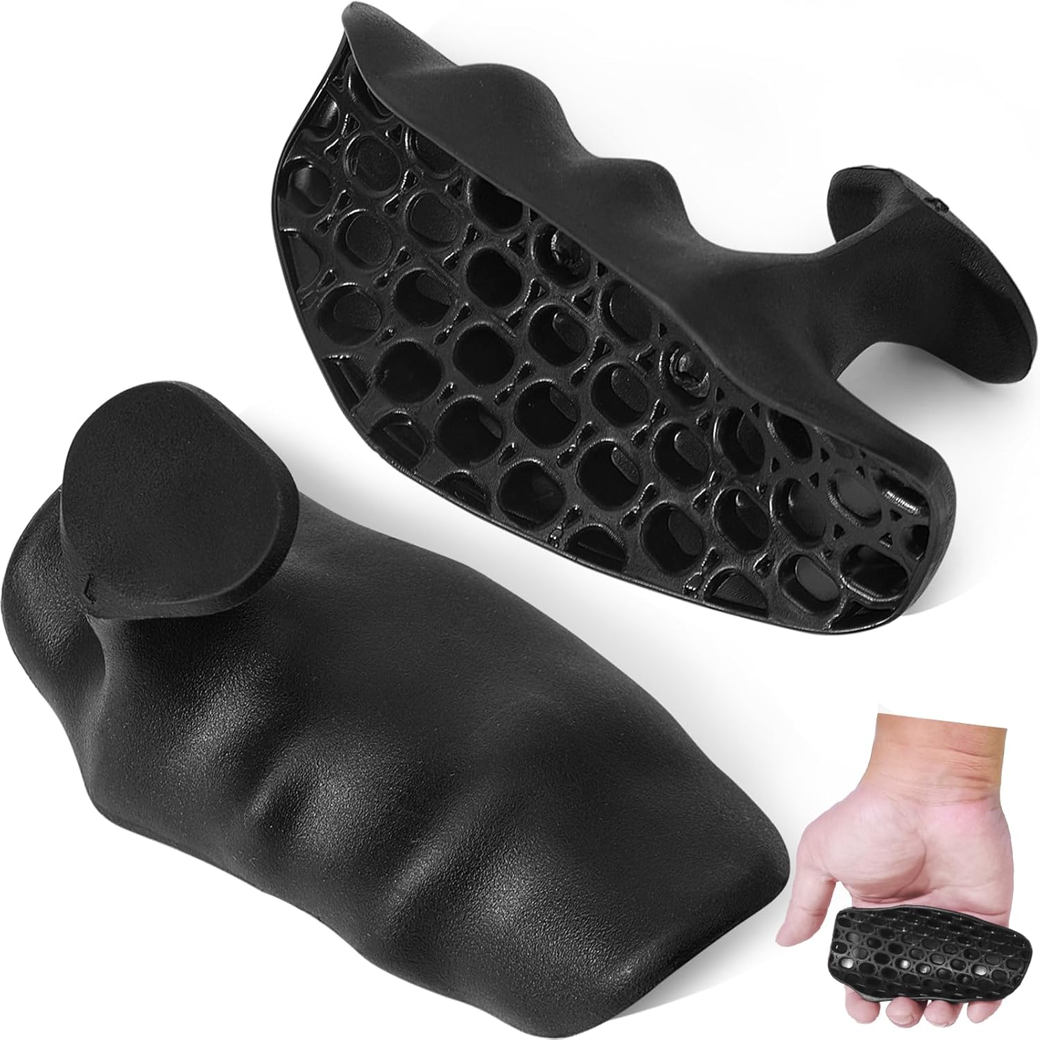 Ergonomics Rubber Gym Grips Pads for Weight Lifting, Bodybuilding, Deadlifts, No Slips Fingerless Workout Grips for Men Palm Protection, Original Women Weight Lifting Gloves