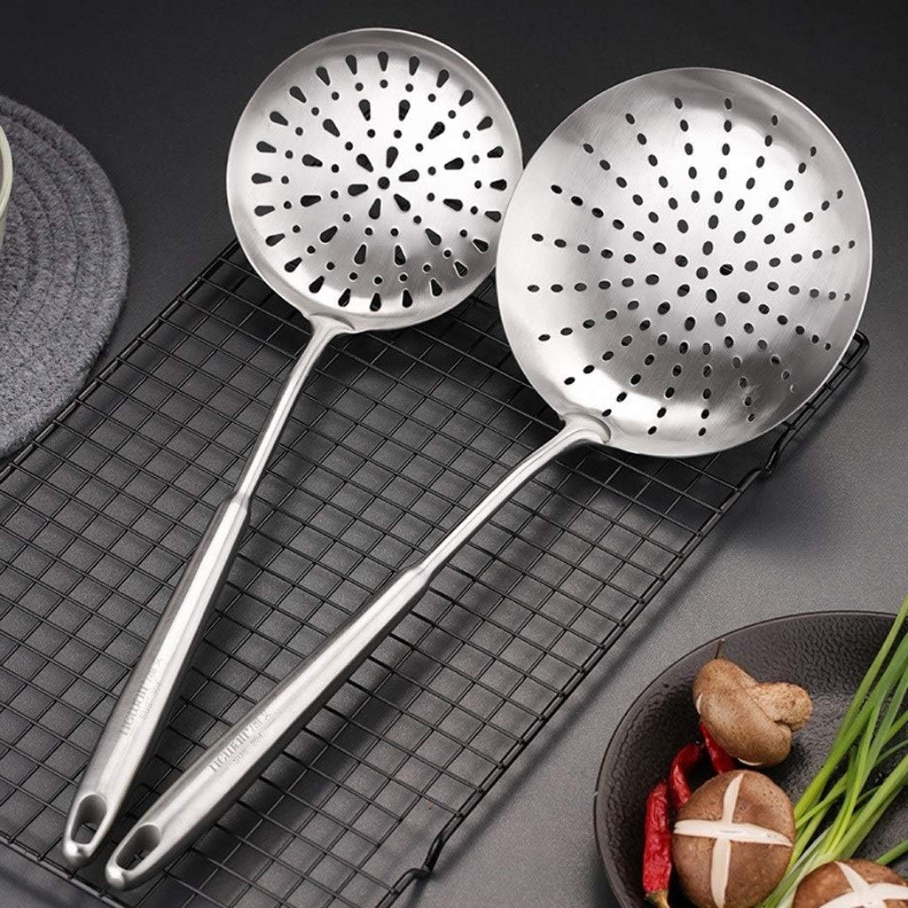 Leaky Spoon 2 Piece Set 304 Stainless Steel Colander Filter Pasta Filter Mesh Sieve for Home Kitchen French Fries Noodle Hot Pot Colander