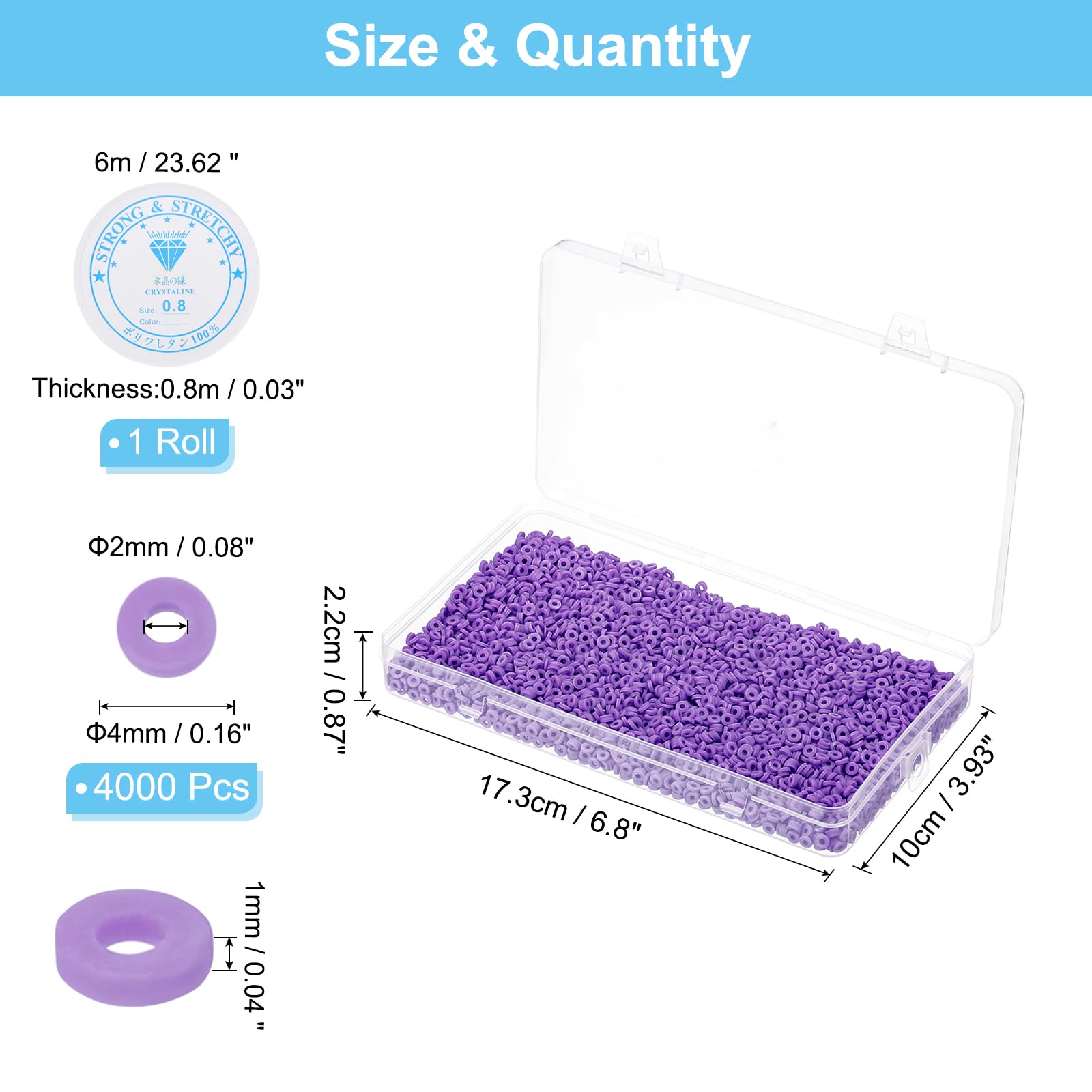 PATIKIL 4000 Pcs Clay Beads Bracelet Making Kit - Image 2