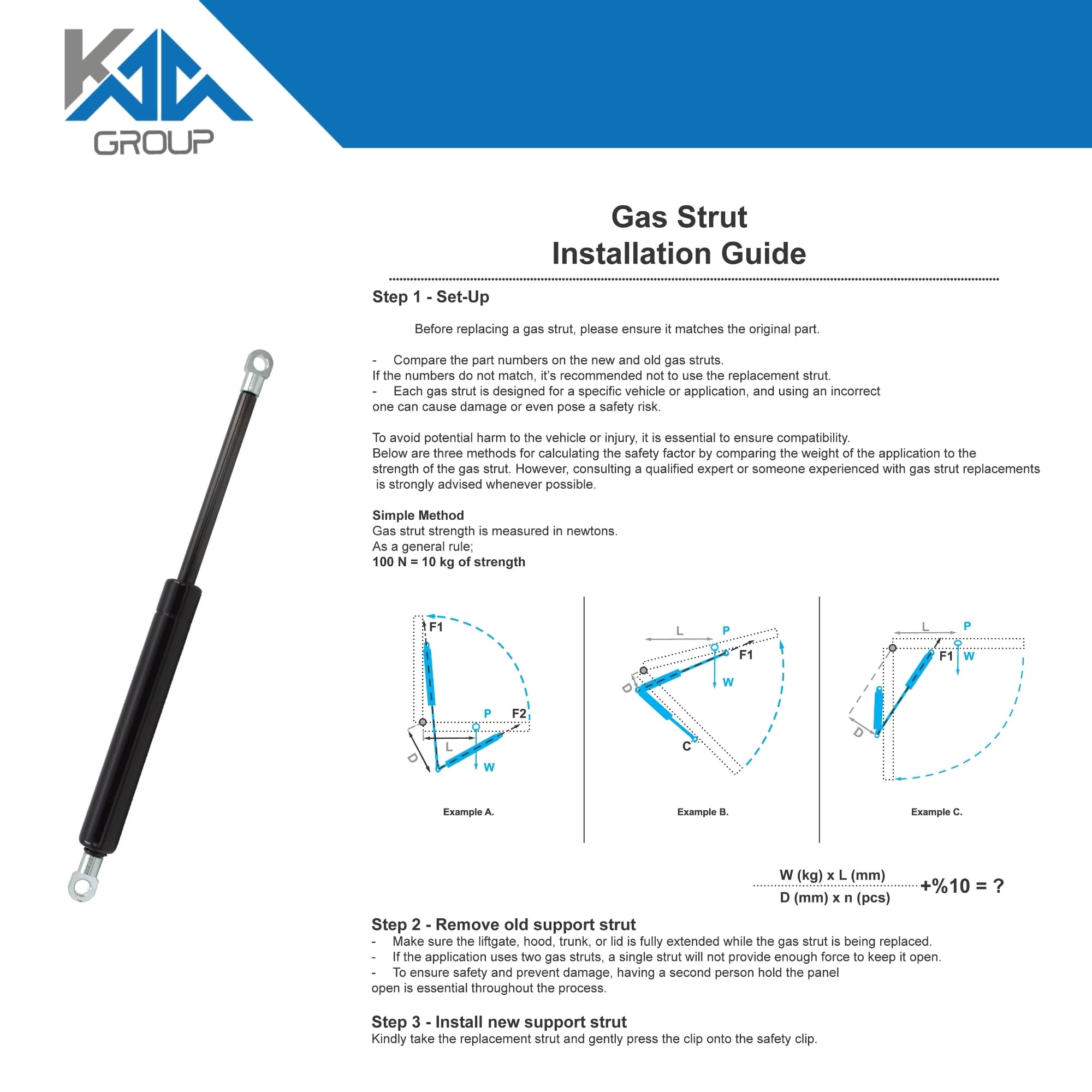 Universal Gas Struts Spring Eyelet | 100-1000 Newton | Length Options 200 mm to 900 mm | Heavy-Duty | Lift Support System (200MM, 200 N) - 4