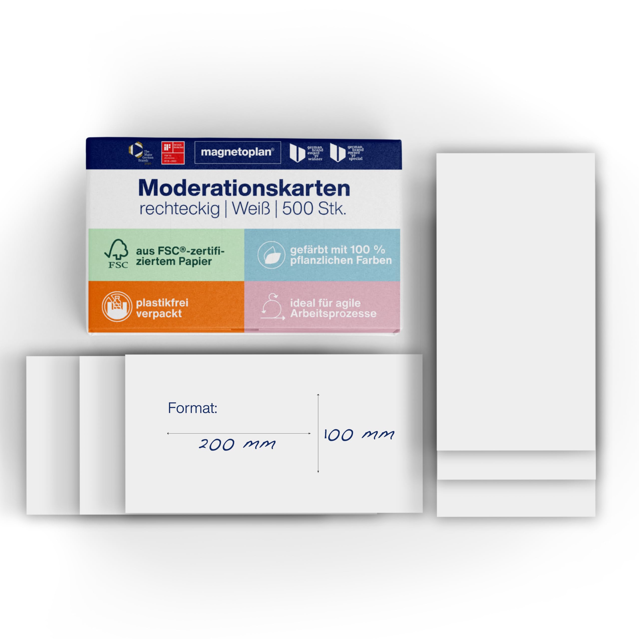 magnetoplan Communication Cards Rectangular Pack of 500 White