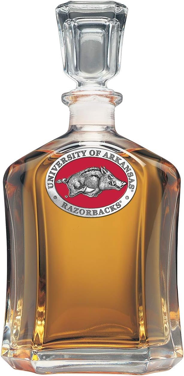 Team Color Logo Arkansas Razorbacks Decanter Glass Bottle