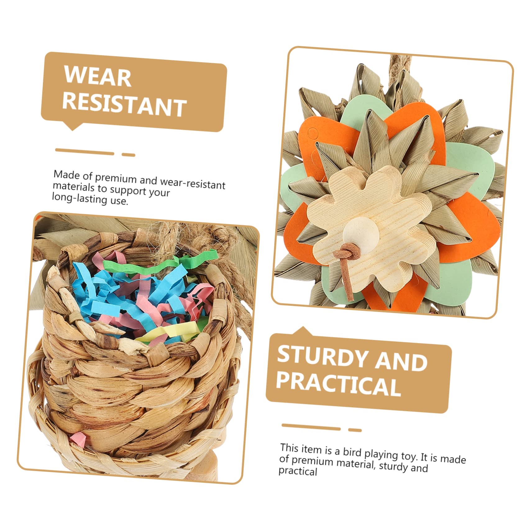 BESPORTBLE 4pièces Jouet à Mâcher pour Oiseaux Accessoire pour Perroquets Jouet De Palmier pour Cage à Oiseaux