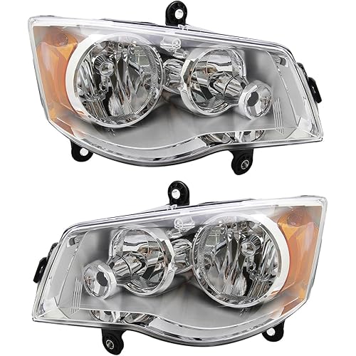 MILLION PARTS Pair Headlights Headlamps Assembly Driver Passenger CH2502192 CH2503192 Replacement for 2008-2016 Chrysler Town & Country 2011-2019 Dodge Grand Caravan