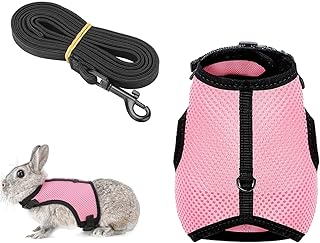 1 Piece Adjustable Rabbit Mesh Vest, Guinea Pig Vest Set, Guinea Pig Harness Lead, Rabbit Harness Lead, for Hamsters, Guinea Pigs and Similar Small Animals (S, Pink) product image