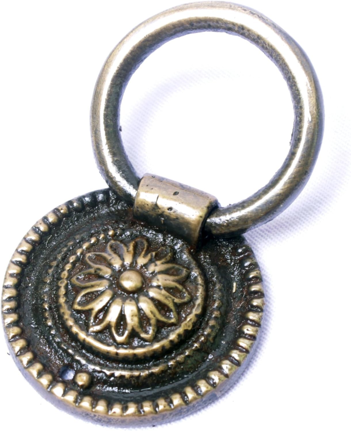 NDC Antique Style Brass Ring Pulls Handles 2 Pack