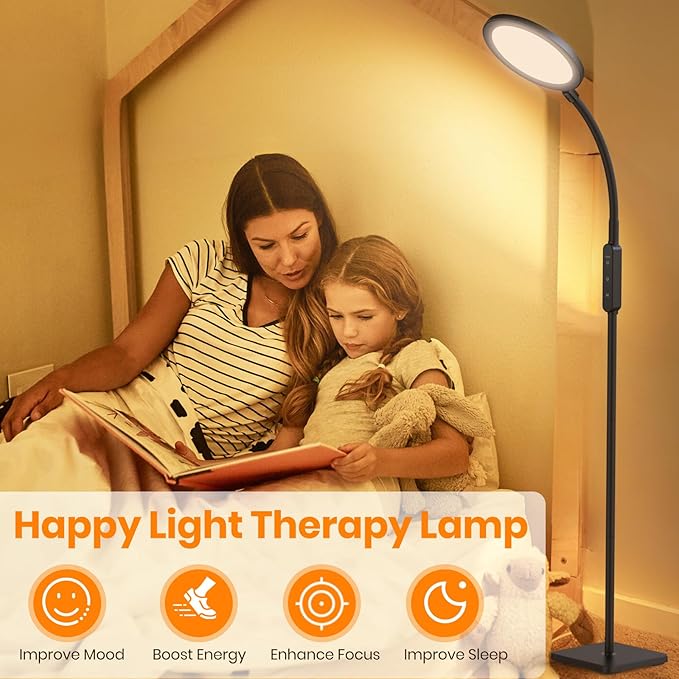 RICIAL 2-in-1 Light Therapy Lamp – Sun Lamp with 4 Brightness Levels, 4 Color Temperatures, Timers & Memory, Sunlight Lamp Flexible Design for Home Office photo 3