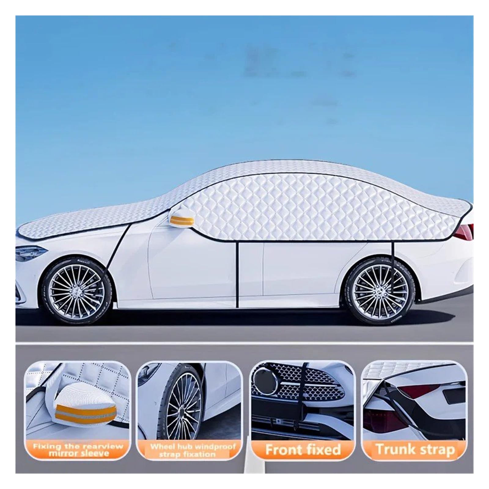 Copriparabrezza Inverno Esterno Telo Copriauto in Tessuto Oxford Rinforzato Protezione Solare Antineve E Antigelo Accessori(for Sedan)