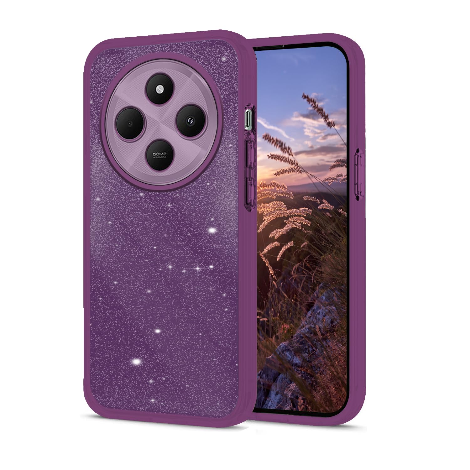 Glitter Case For Xiaomi Redmi 14C 4G / 14R 5G Cover,Magnetic Kickstand - View #4