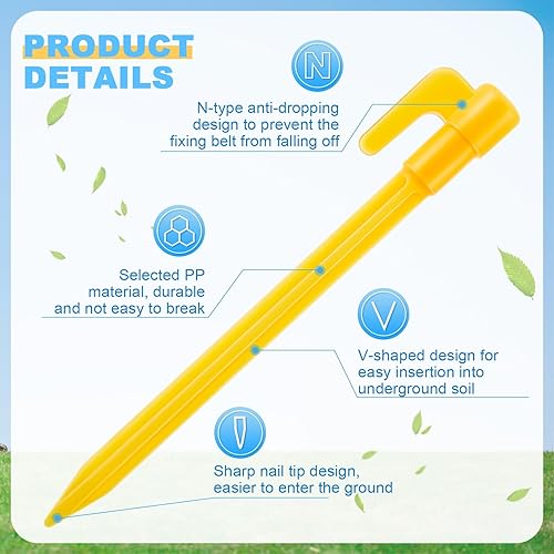 Miniatura 3 de Paquete de 24 estacas de plástico para tienda de campaña de 5.7 pulgadas, resistentes clavijas de anclaje para toldo, estacas de arena, estacas de