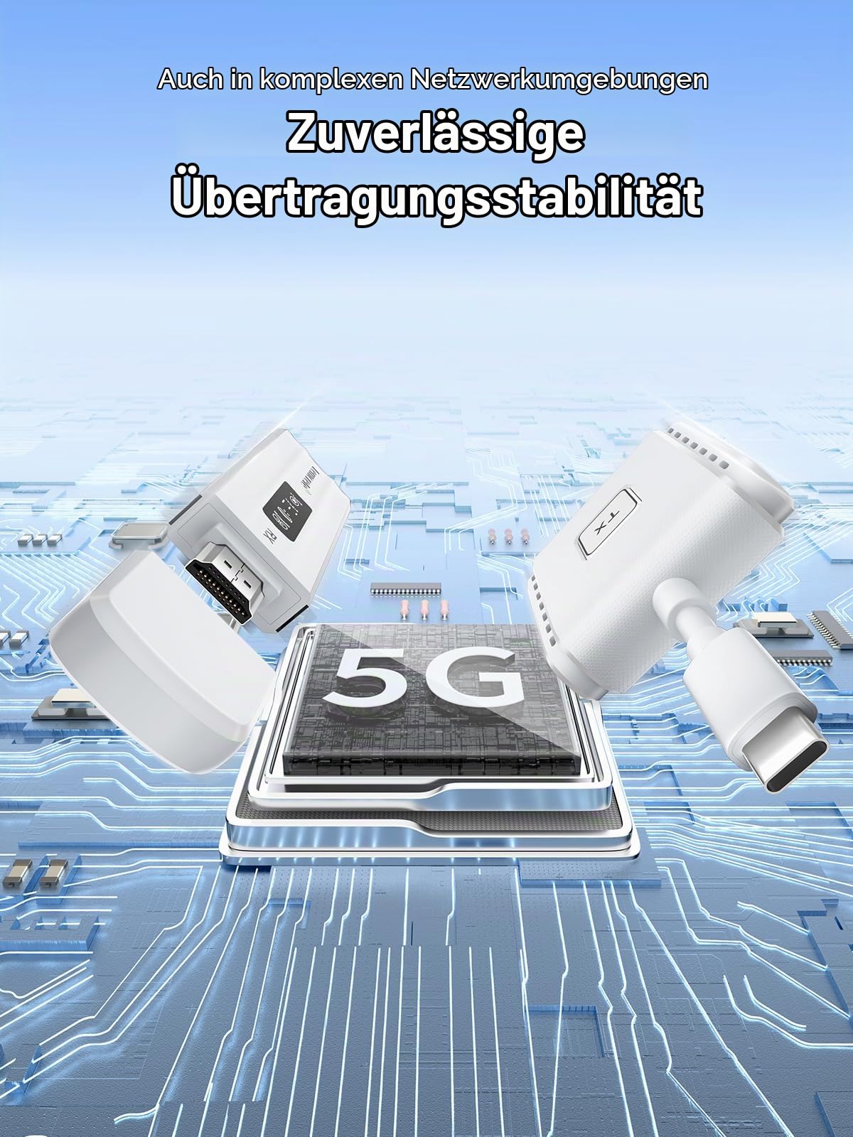 Lemorele Wireless USB C Transmitter & HDMI Receiver, 50m, bis 8 TX an 1 RX