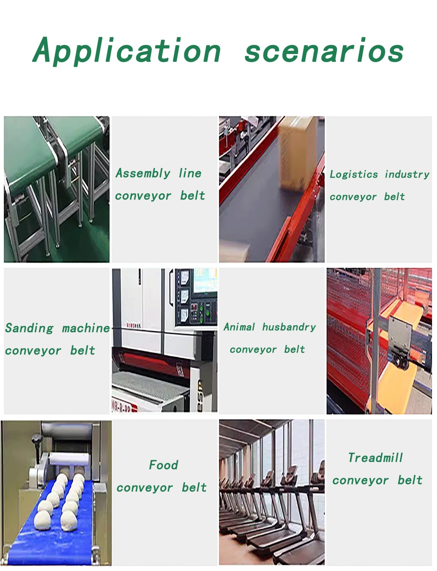 Industrielles Förderband für effiziente kommerzielle Produktion, langlebiges PVC-Material für reibungslose Übertragung