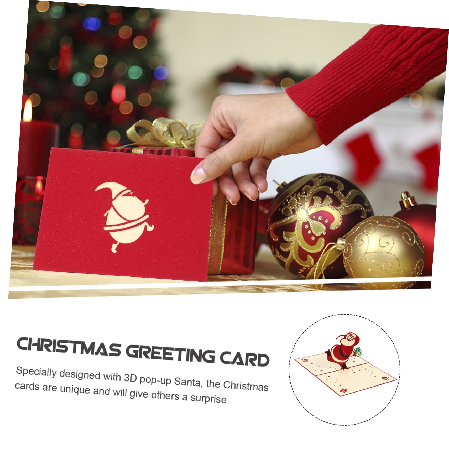 Lurrose 12stücke Teiliges Set Weihnachtskarten Mit Pop-up Santa Für Kreative Festtagsgrüße Für Familie Und Freunde Aus Hochwertigem Papier Gefertigt