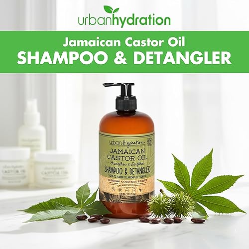Miniatura 4 de Urban Hydration Champú y desenredante de aceite de ricino jamaicano | Sin sulfatos, parabenos y colorantes, limpia, hidrata y repara daños para
