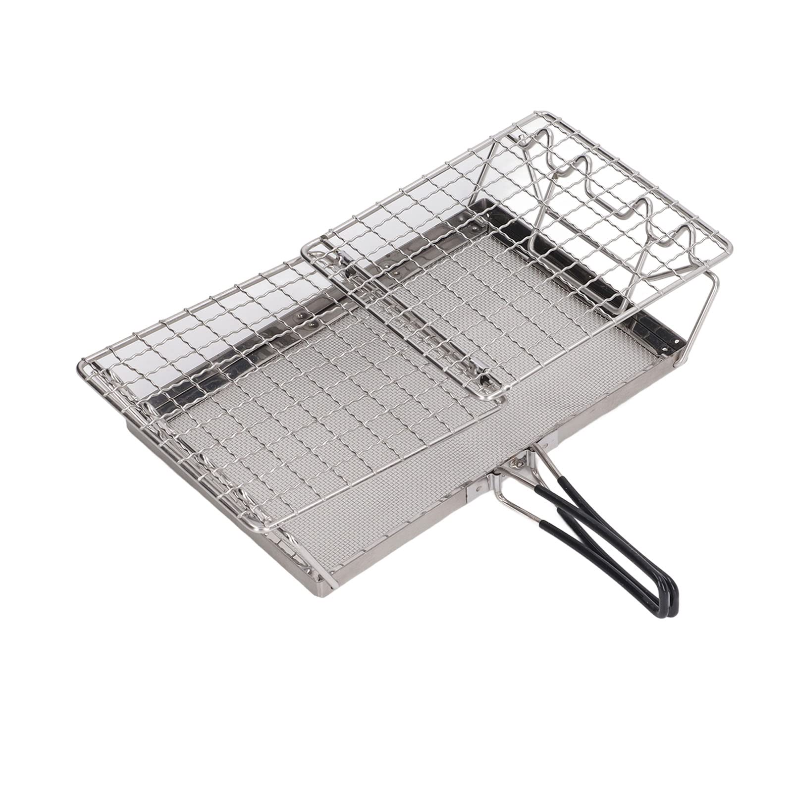 Réchaud de camping pliable en acier inoxydable et alliage d'aluminium, portable et ultraléger pour la randonnée en plein air, combustible solide et bois avec pare-brise