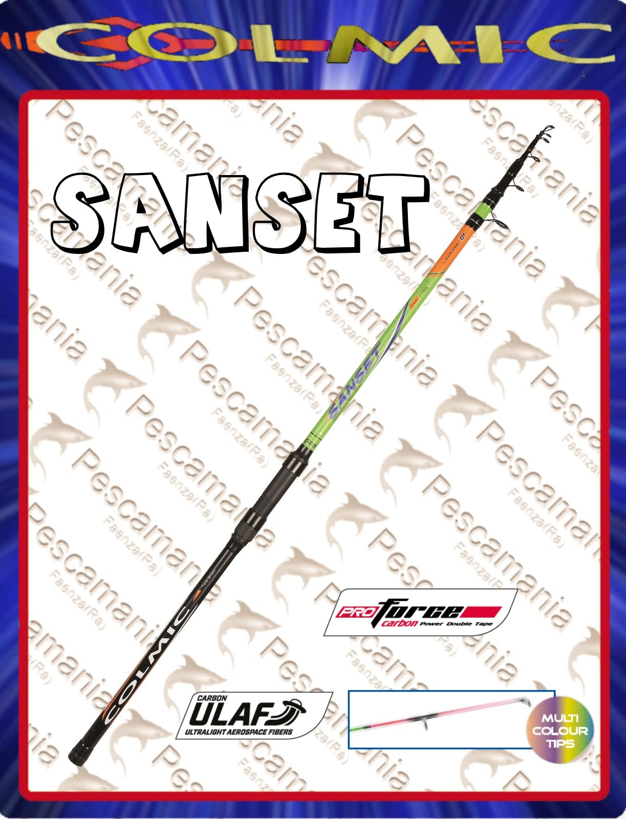 Colmic Canna da Pesca dalla Barca Sanset 2.70 m 200 g per Bolentino Telescopica in Carbonio Potente e Sensibile in Vetta