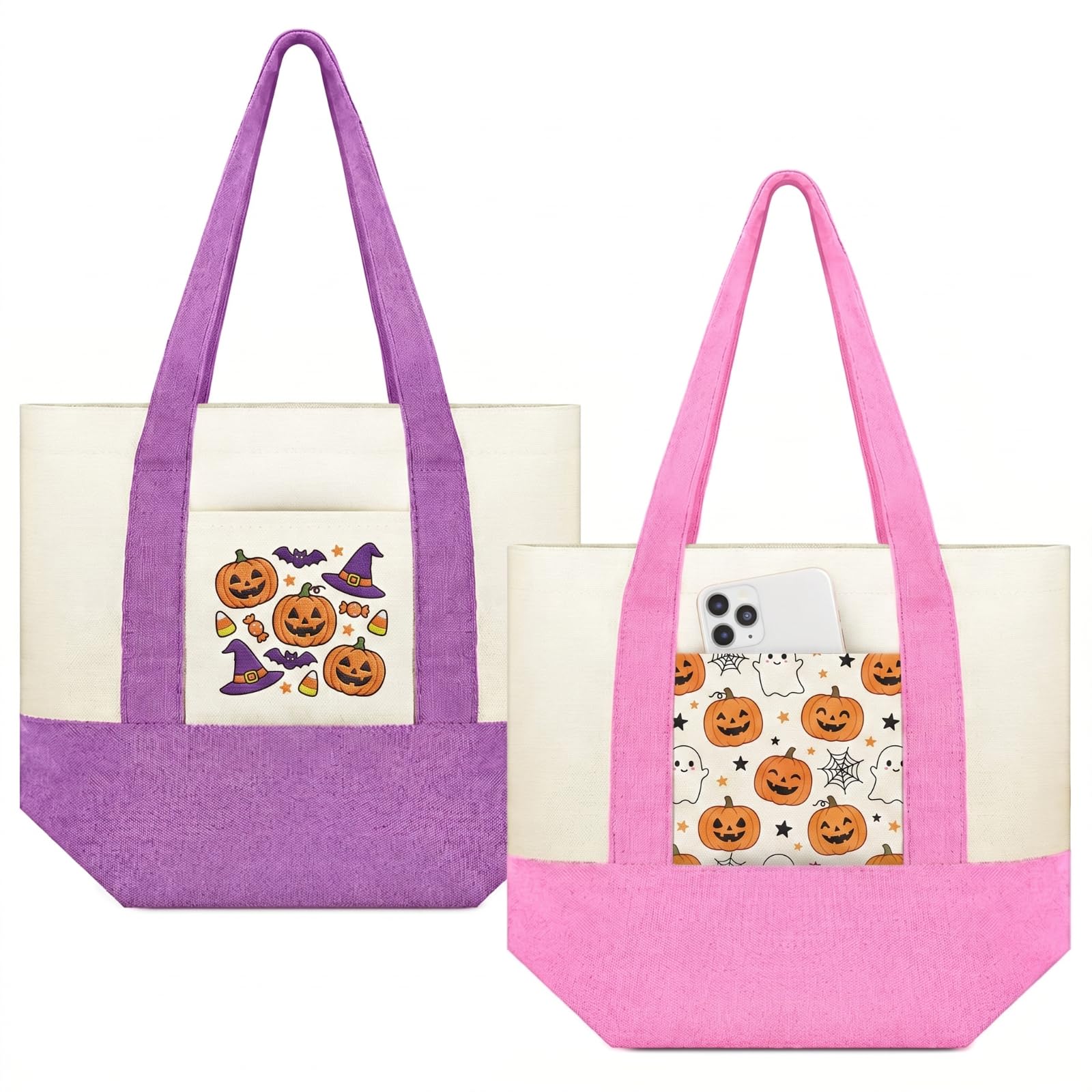 Amylove 2 13 x 11 Mini Canvas Tote Bag Sublimation DIY, Pink Lavender